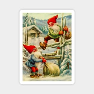 “Over the Wooden Fence” Gnomes by Jenny Nystrom Magnet