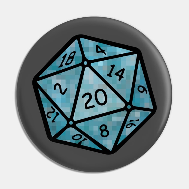 20 sided dice - pixel Pin by helengarvey