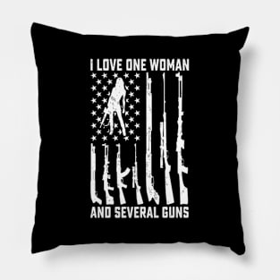 I Love One Wo And Several Guns Ny Gun Owner Pillow