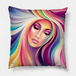 Colorful Women Pride Abstract art Pillow