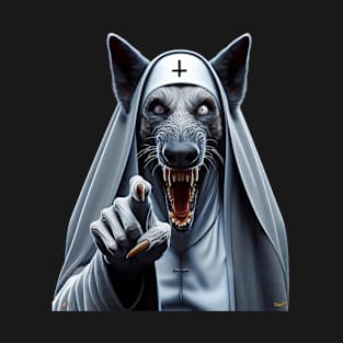 Scary Doggie Nun T-Shirt