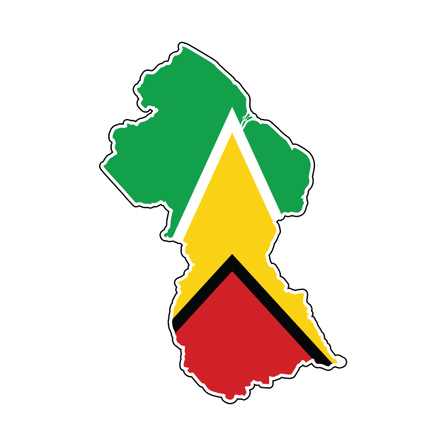 Guyana National Flag and Map by IslandConcepts