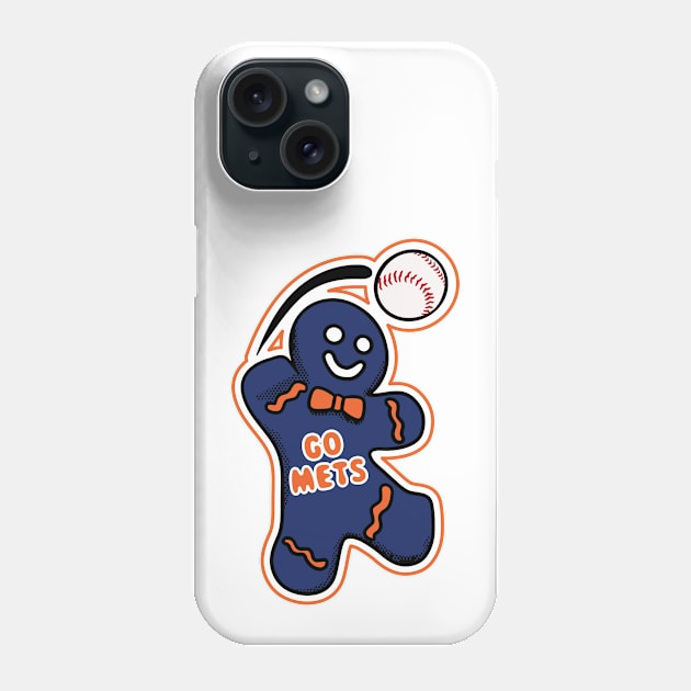 New York Mets Gingerbread Man Phone Case by Rad Love