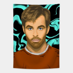 Chris Pine Pop Art Portrait Tapestry