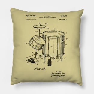 Drum Kit Player Gift Patent Art 1951 Pillow