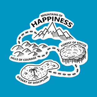 Motivational Map to Mountains of Happiness T-Shirt