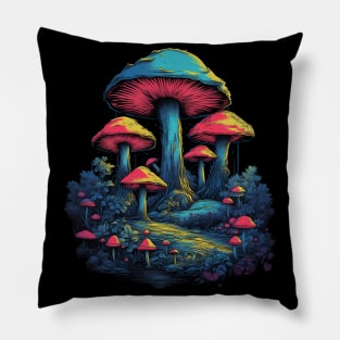 Colorful Mushrooms Pillow