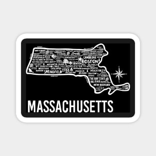 Massachusetts Map Magnet