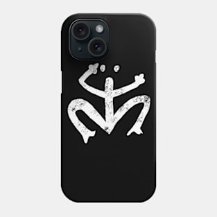 Taino Coqui Symbol - White Print - Distressed Look Phone Case