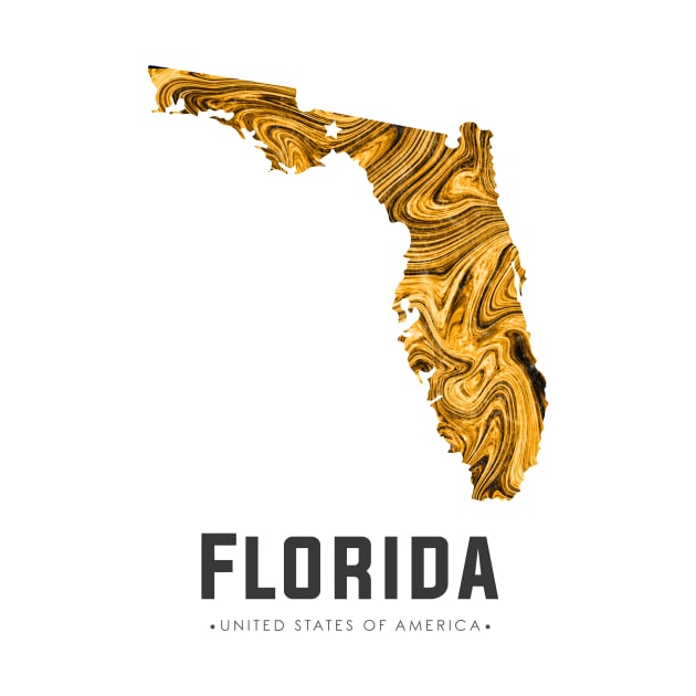 Florida state map abstract golden brown by StudioGrafiikka