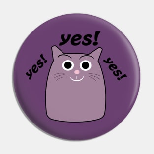 Cute Cat Says Yes Pin