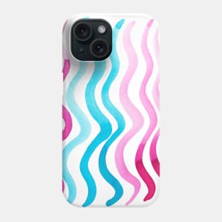 Wavy lines - pink and blue Phone Case