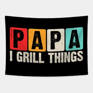 I Grill Things Funny Papa BBQ Grill Theme Tapestry