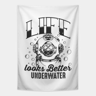 Life Looks Better Underwater Tapestry