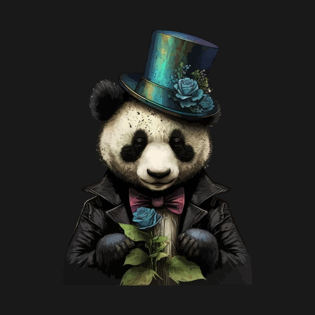 Panda wearing Top Hat by K3rst