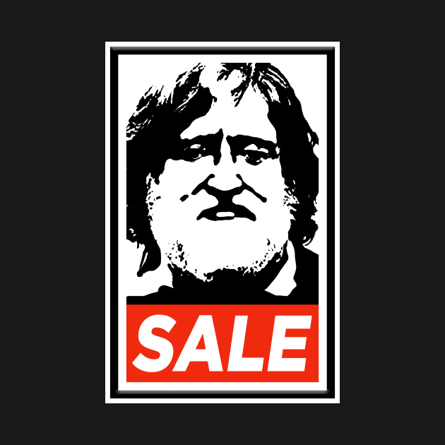 Gabe Newell Steam Sale Buy Poster Design Obey by Kaamalauppias