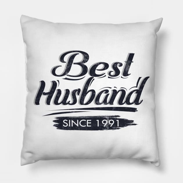 'Best Husband Since 1991' Sweet Wedding Anniversary Gift Pillow by ourwackyhome