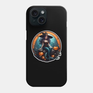 Halloween Witch with Mermaid Legs Phone Case