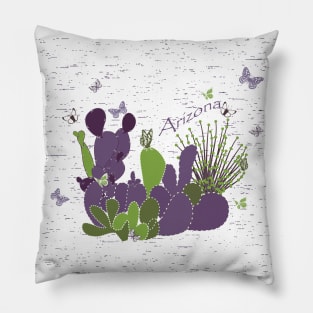 Arizona Cacti and Butterflies Pillow