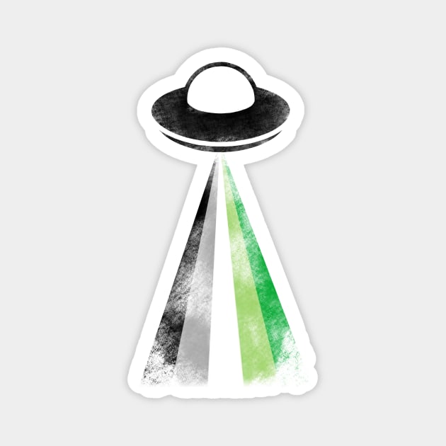 Gaylien Aromantic Pride UFO Magnet by cactuscrust