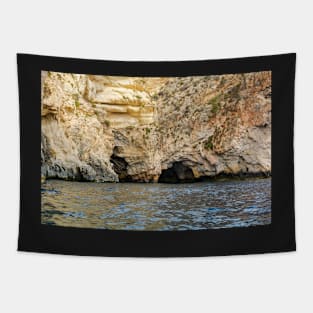 Rocky edges near Blue Grotto, Malta Tapestry