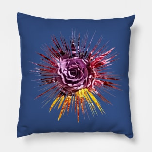 Bursting Purple Rose Pillow