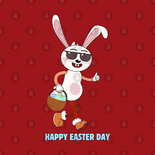 Happy Easter. Colorful and cool bunny design by JK Mercha