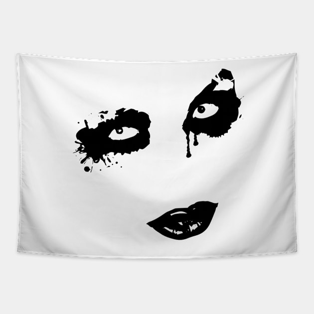 scary graffiti face Tapestry by Kisho