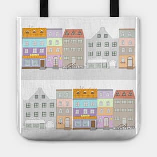 cartoon old town Tote