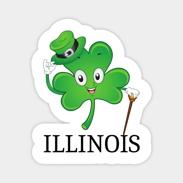 St Patrick&#39;s  Irish Shamrock ILLINOIS, Irish Gift for Wife Magnet by yassinebd