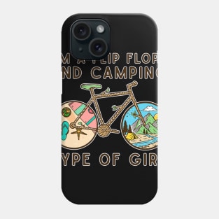 Funny I'm A Flip Flops And Camping type Of Girl Bicycle Phone Case