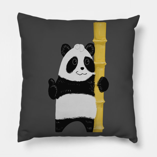 PANDA AND BAMBOO Pillow by droidmonkey