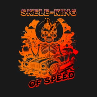 Skeleton Skele-King Of Speed Car Halloween T-Shirt