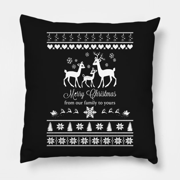 Merry Christmas Family Pillow by bryanwilly