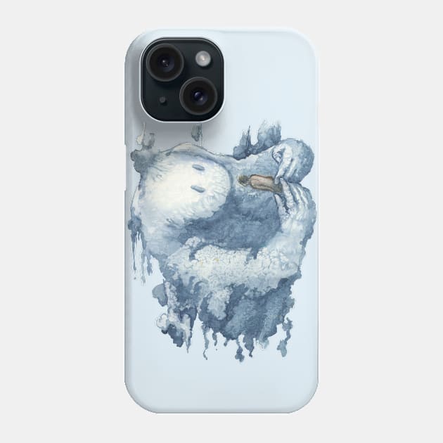 cloud and his friend - watercolor painting Phone Case by Karolina Studena-art