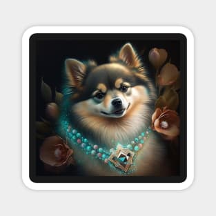 Glimmering Pomsky Magnet