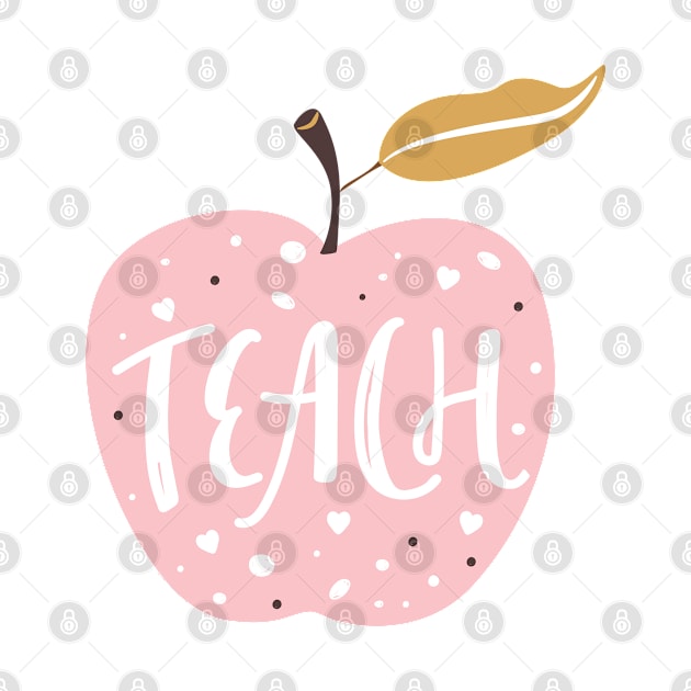 Teachtypography print. Quote design with apple. by CoCoArt-Ua