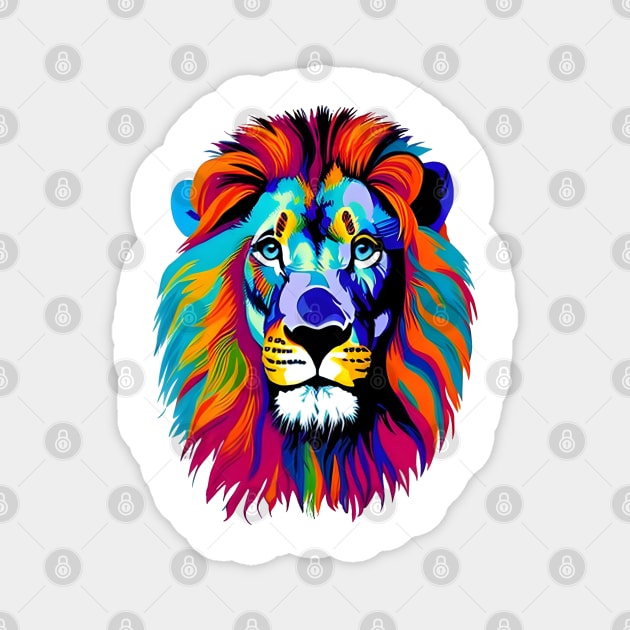 Technicolor Lion Magnet by popkulturniy