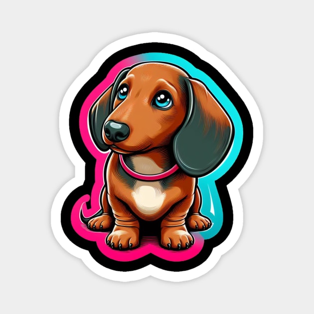 Miniature Dachshund Puppy Enchantment Magnet by IamActiveDog