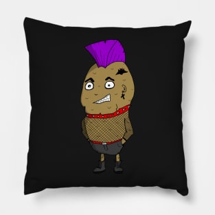 Punk Potato from The Nightshades Goth Vegetable Family Pillow