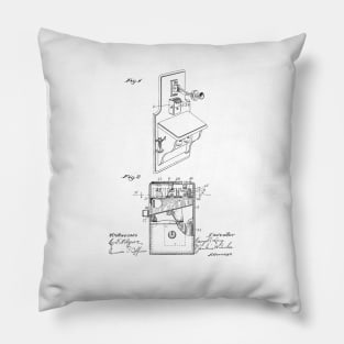 Telephone Toll Vintage Patent Hand Drawing Pillow