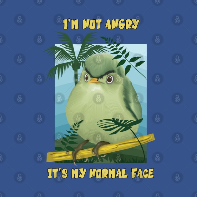 "I'm not angry! It's my normal face" Artwork for an angry funny bird by Ghean