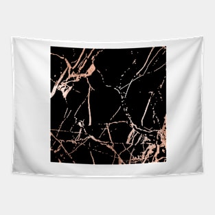 Black Rose-Gold Marble Tapestry