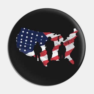 Patriotic Soldier American Flag Design Pin