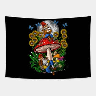 Forest Mushroom Gnomes Tapestry