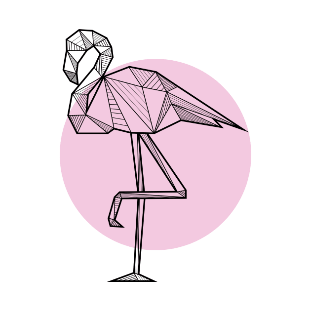 Flamingo - Geometric Animals by alcateiaart