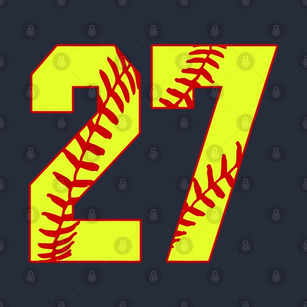 Fastpitch Softball Number 27 #27 Softball Shirt Jersey Uniform Favorite Player Biggest Fan by TeeCreations