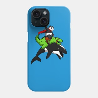 T-Rex Dinosaur Panda Riding Orca Whale Phone Case