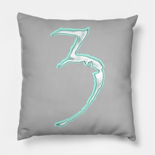 3 (number) chrome Pillow