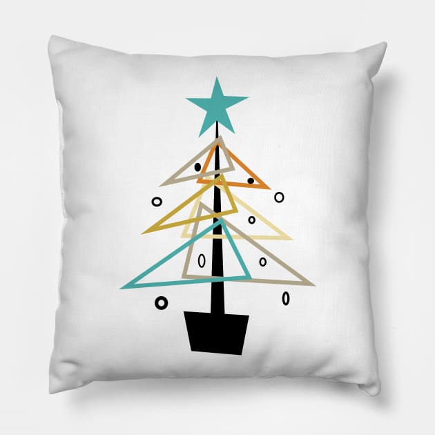 Mid Century Christmas Tree Pillow by OrchardBerry